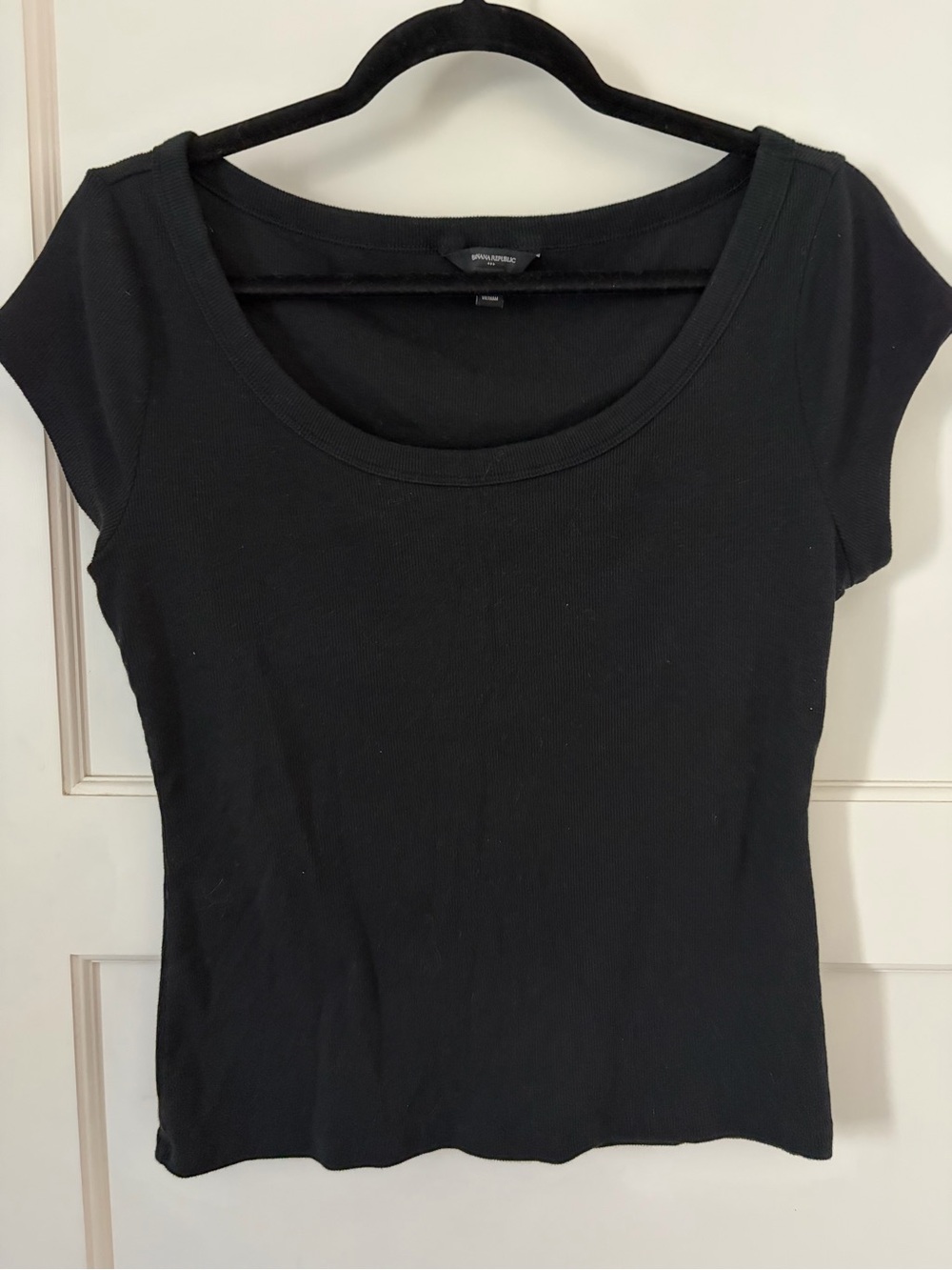 Banana Republic Black Scoop Neck Short Sleeve Top